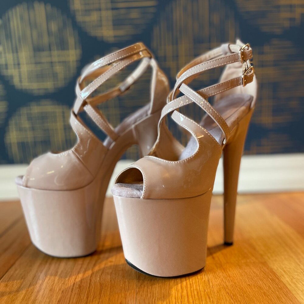 8in Platform Sandal Heels Pole Dance Shoes BRAND NEW